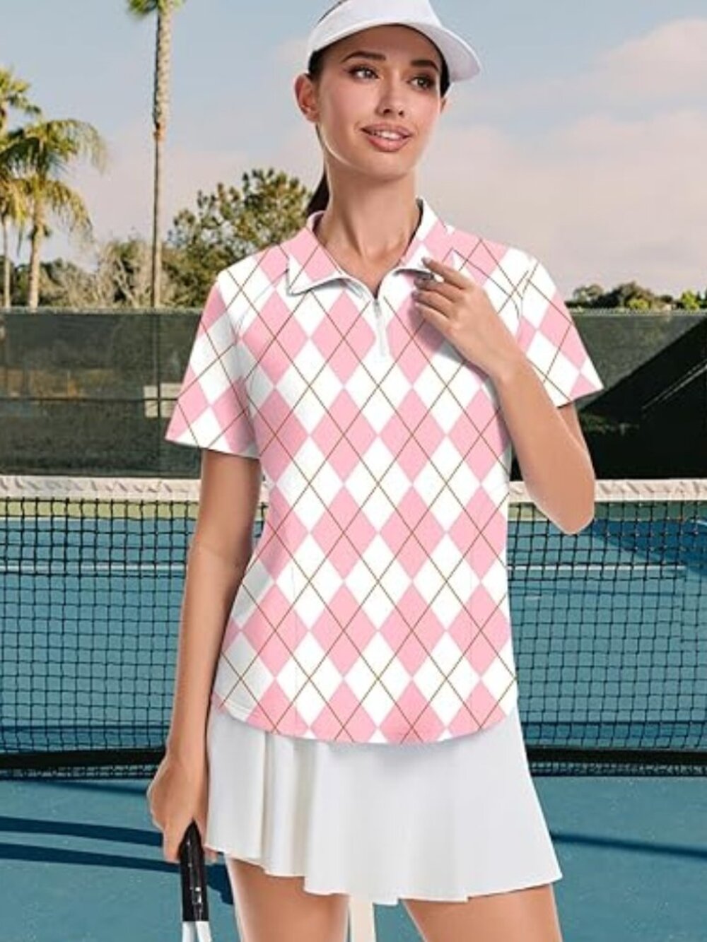 Women's Golf Polo Shirt 1/4 Zip Moisture Wicking Casual Activewear w/ Pockets